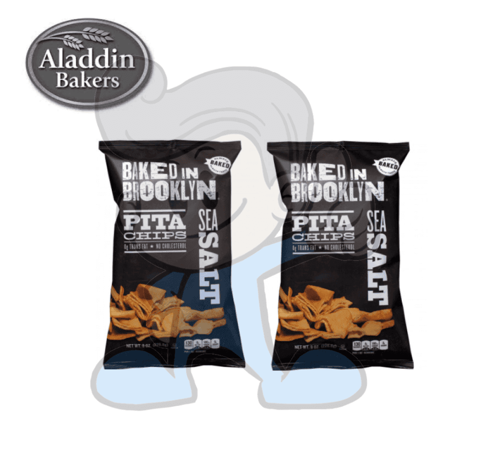Baked In Brooklyn Pita Chips Sea Salt (2 X 8Oz) Groceries