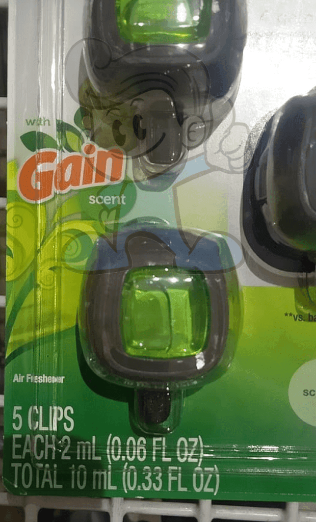 Febreze Car Air Freshener 5-Pack, 4 Gain Original Scent + 1 Heavy