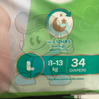 Huggies Gold Natural Soft Diapers Large 34Pcs Mother & Baby