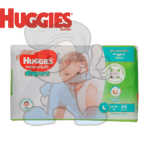 Huggies Gold Natural Soft Diapers Large 34Pcs Mother & Baby