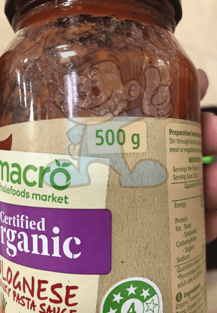 Macro Certified Organic Bolognese Chunky Pasta Sauce (2 X 500 G) Groceries