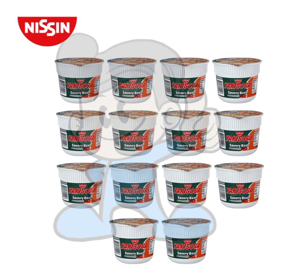 Nissin Mini Cup Yakisoba Savory Beef Flavor (14 X 52G) Groceries