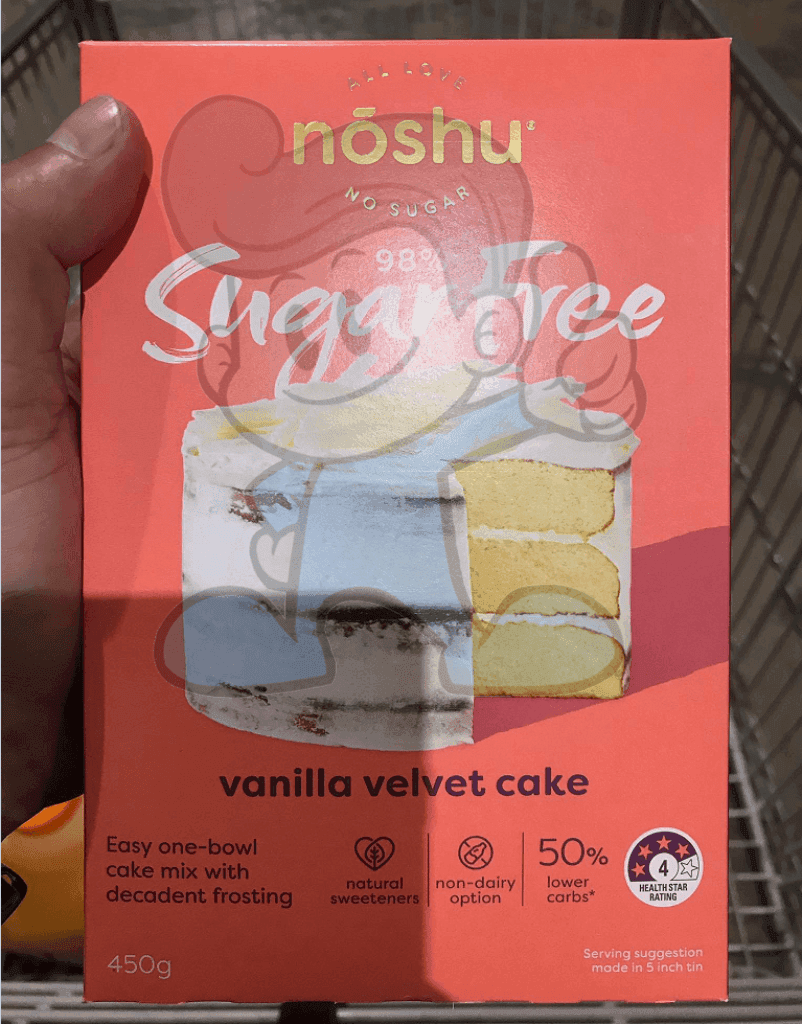 Noshu 98% Sugar Free Vanilla Velvet Cake Mix 450G Groceries
