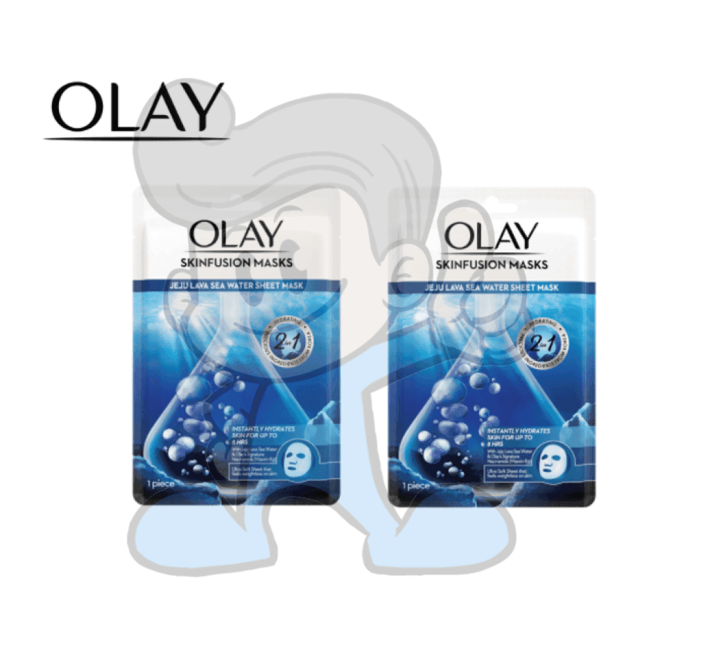 Olay Skinfusion Masks Jeju Lava Sea Water Sheet Mask 2Pcs. Beauty