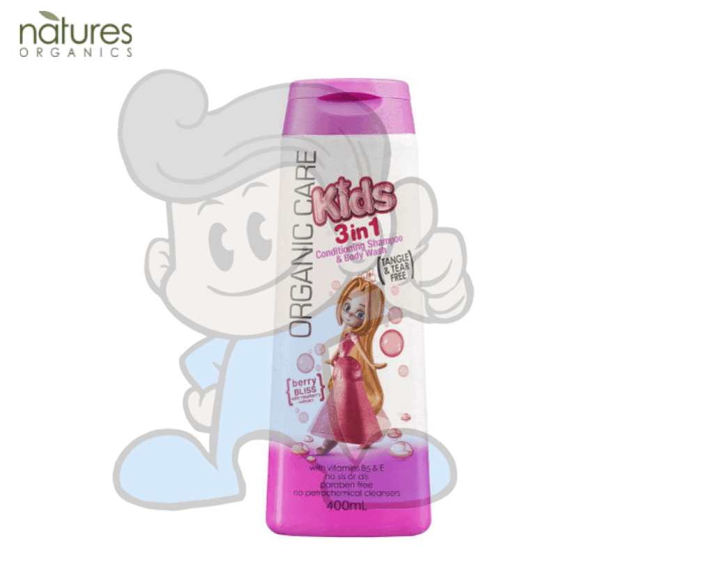 Organic Care Kids 3In1 Conditioning Shampoo And Body Wash Berry Bliss With Raspberry Extract 400Ml