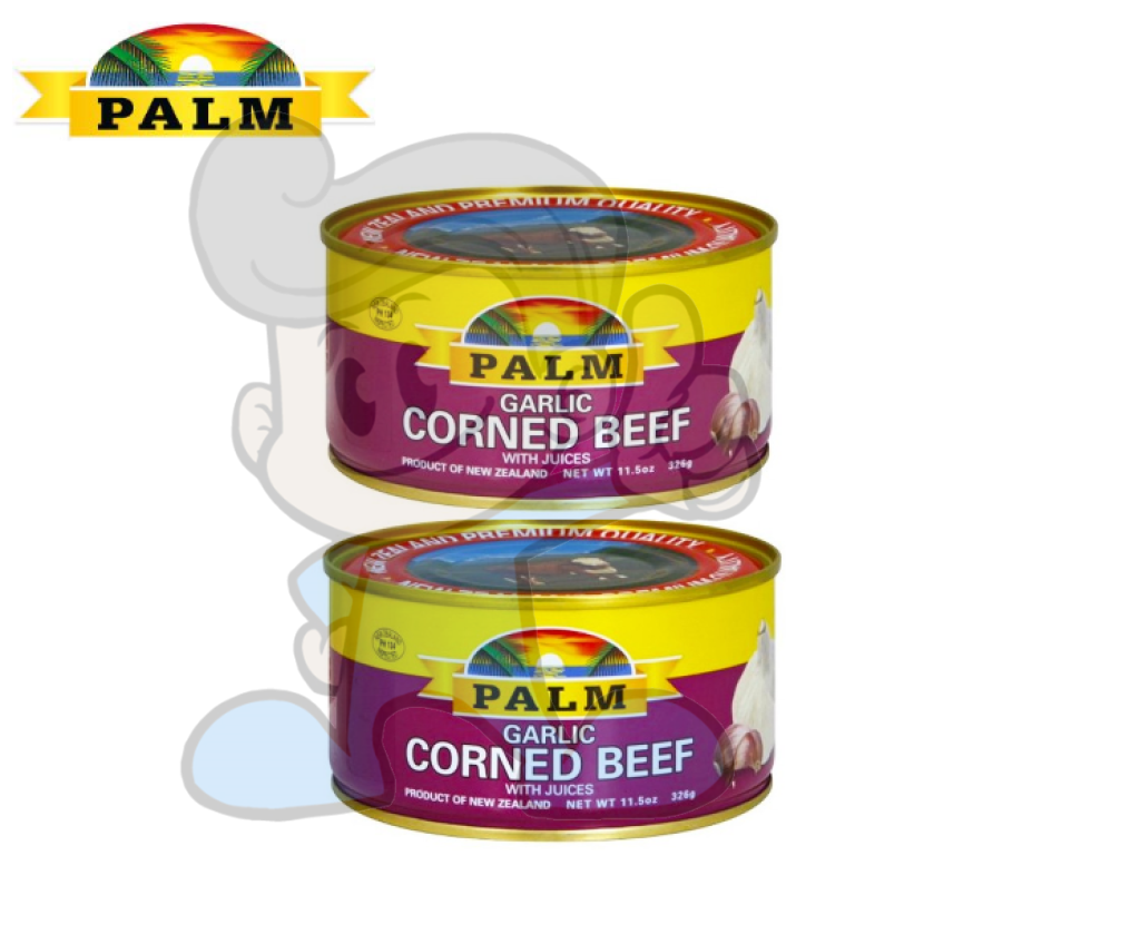 Palm Garlic Corned Beef With Juices (2 X 326 G) Groceries