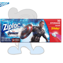 Scj Ziploc 30 Storage Quart Slider Bags With 4 Avengers Design Kitchen & Dining