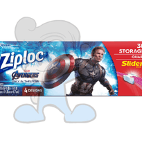 Scj Ziploc 30 Storage Quart Slider Bags With 4 Avengers Design Kitchen & Dining