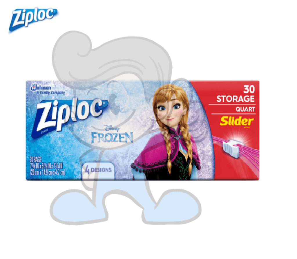 Ziploc Slider Storage, Frozen Cartoon Zip Bags For Snacks, Sandwich, 66 Bags