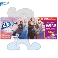 Scj Ziploc 30 Storage Quart Slider Bags With 4 Frozen Ii Designs Kitchen & Dining