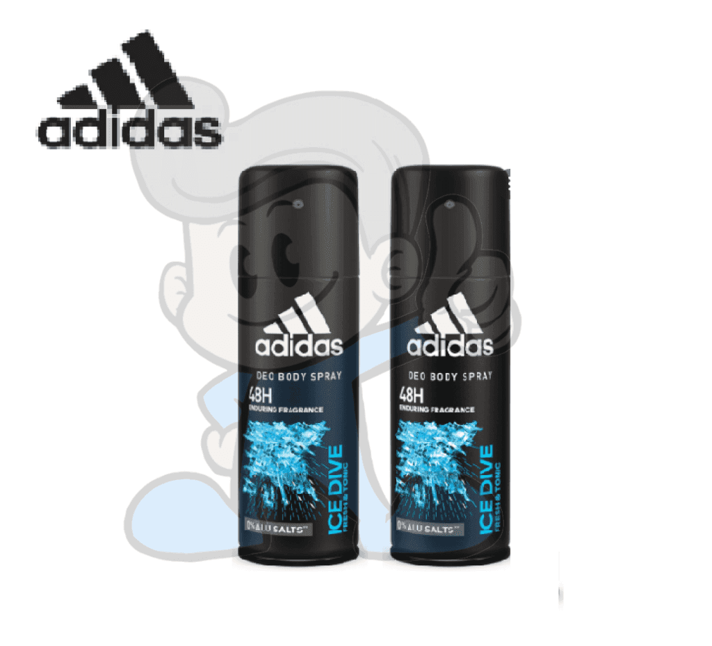 Adidas Ice Dive Fresh & Tonic Deo Body Spray For Men 2 X 150Ml Beauty