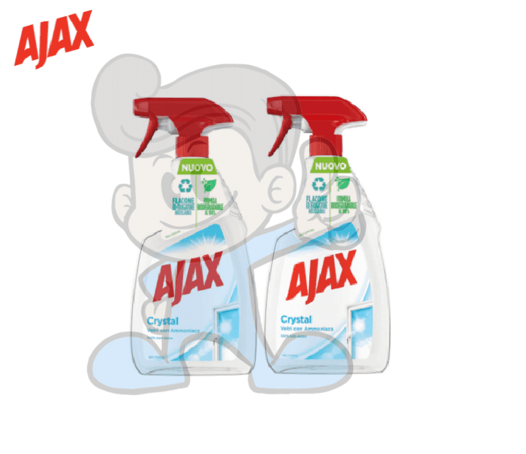 Ajax Crystal Clear Glass Cleaner (2 X 750 Ml) Household Supplies