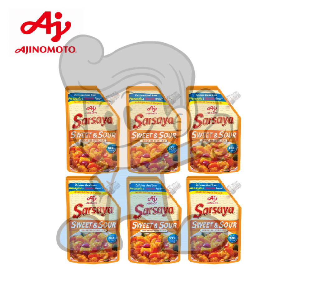 Ajinomoto Sarsaya Sweet &amp; Sour Cooking And Dipping Sauce (6 X 200 G) Groceries
