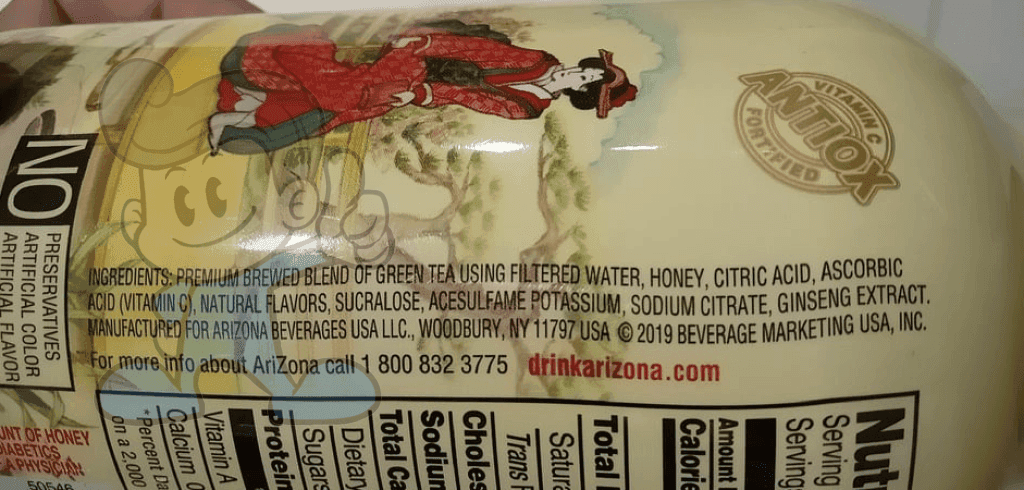 Arizona Zero Calorie Green Tea With Ginseng (2 X 500 Ml) Groceries