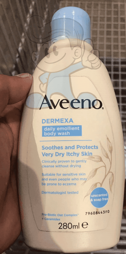 Aveeno Dermexa Daily Emollient Unscented And Soap Free Body Wash 280Ml Beauty