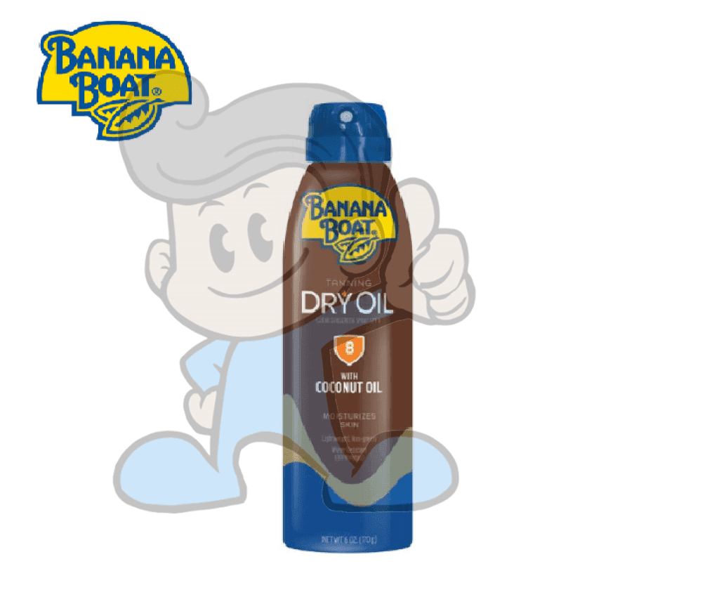 Banana Boat Tanning Dry Oil Clear Sunscreen Spray Spf 8 With Coconut 170G Beauty