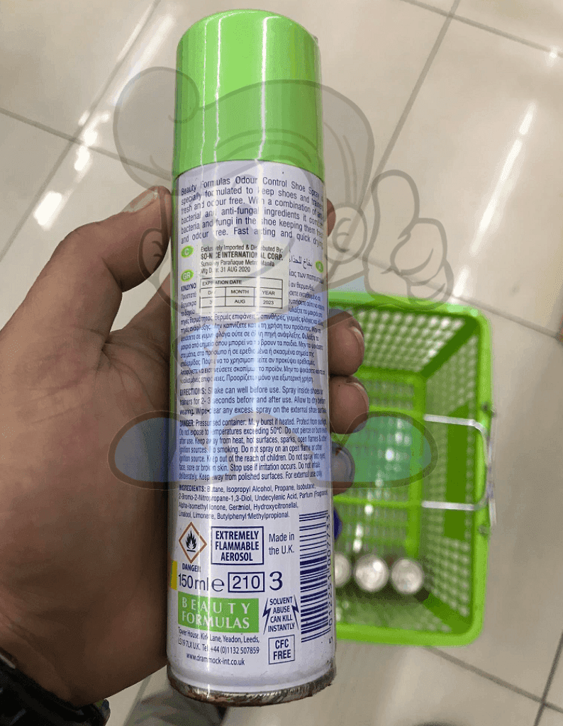 Beauty Formulas Odour Control Shoe Spray (2 X 150Ml) Household Supplies