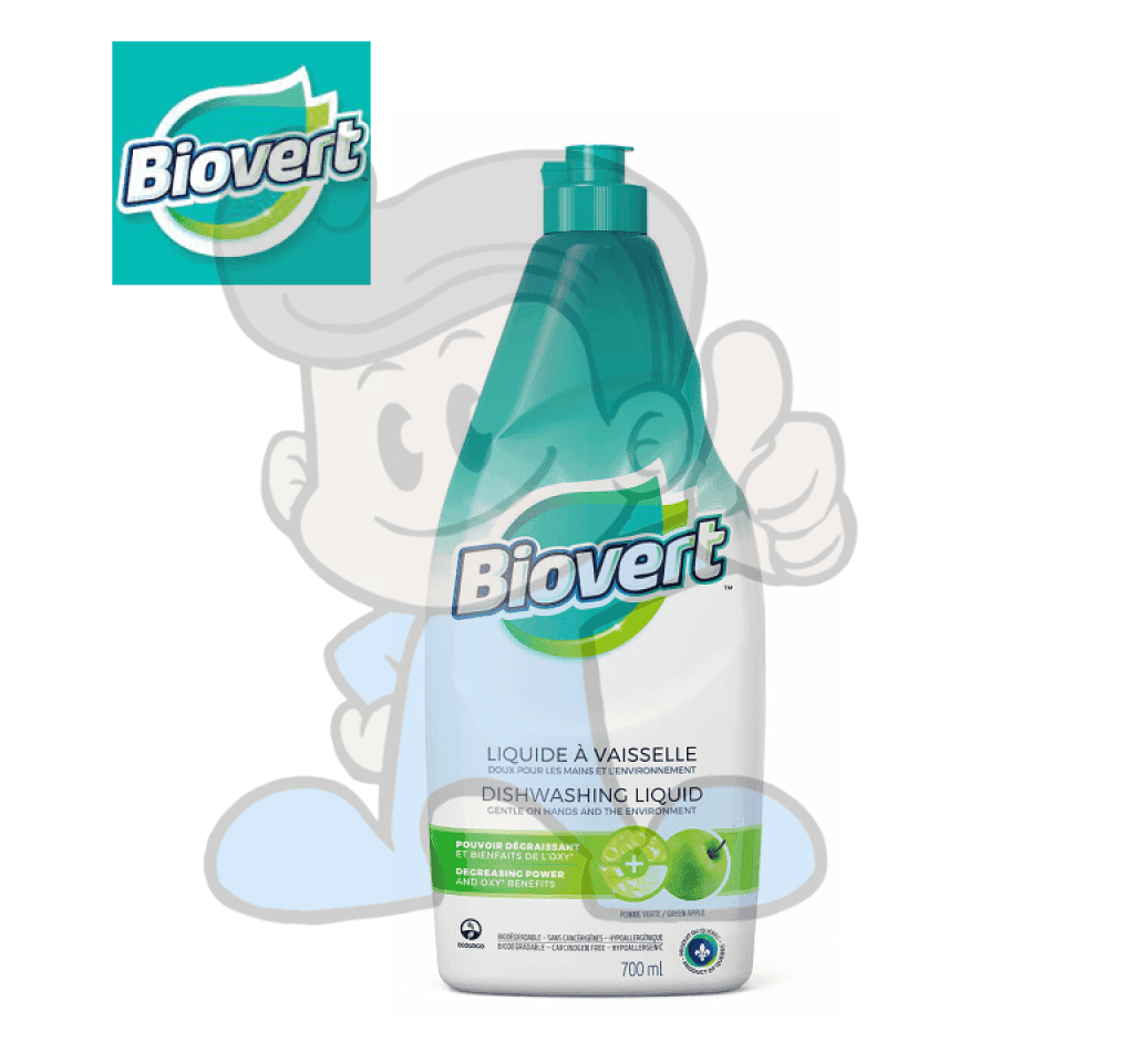 Biovert Green Apple Dshwashng Liquid 700Ml Household Supplies