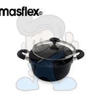 Masflex 24cm Induction Casserole with Glass Lid Aluminum Non-Stick Cookware with Forged Technology Diamond