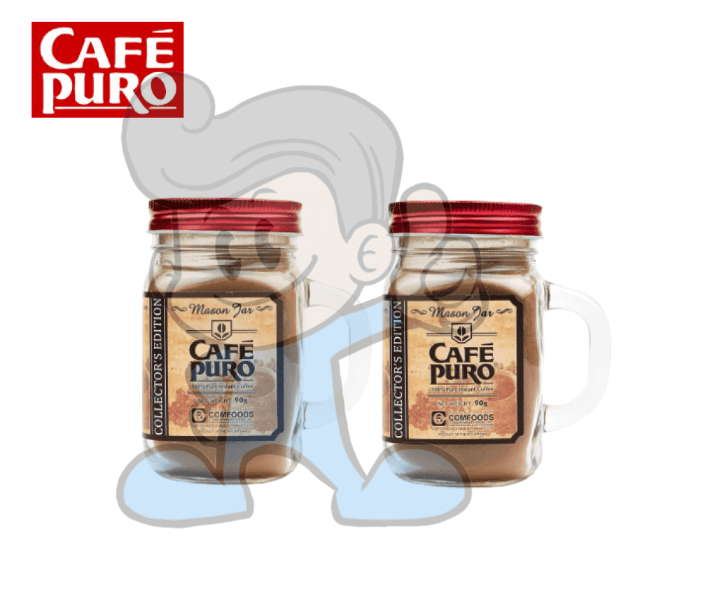 Cafe Puro Mason Jar 100% Pure Instant Coffee Collectors Edition (2 X 90 G) Groceries