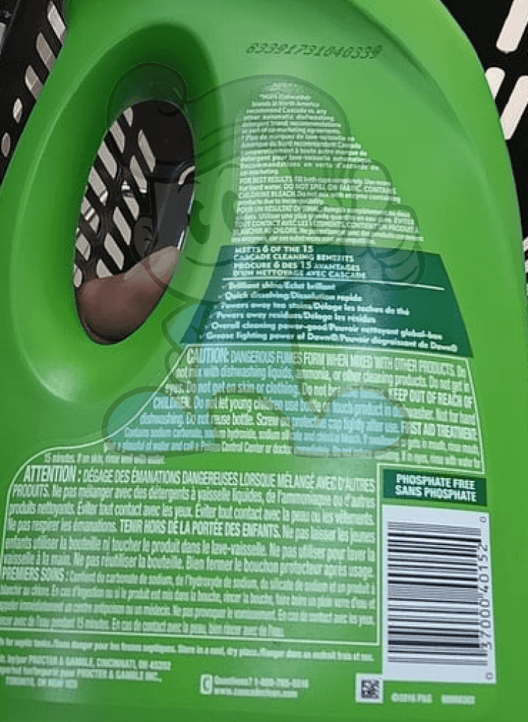 Cascade Fresh Scent Gel Detergent With Dawn 75 Oz. Household Supplies