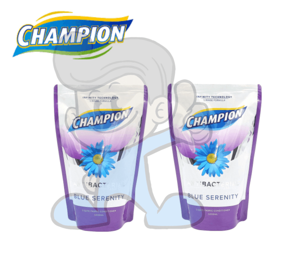 Champion Antibacterial Fabric Conditioner Blue Serenity (2 X 1000Ml) Household Supplies