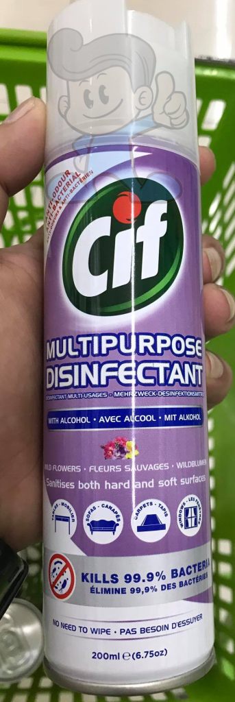 Cif Multipurpose Disinfectant Spray Wild Flowers Scent (2 X 200 Ml) Household Supplies