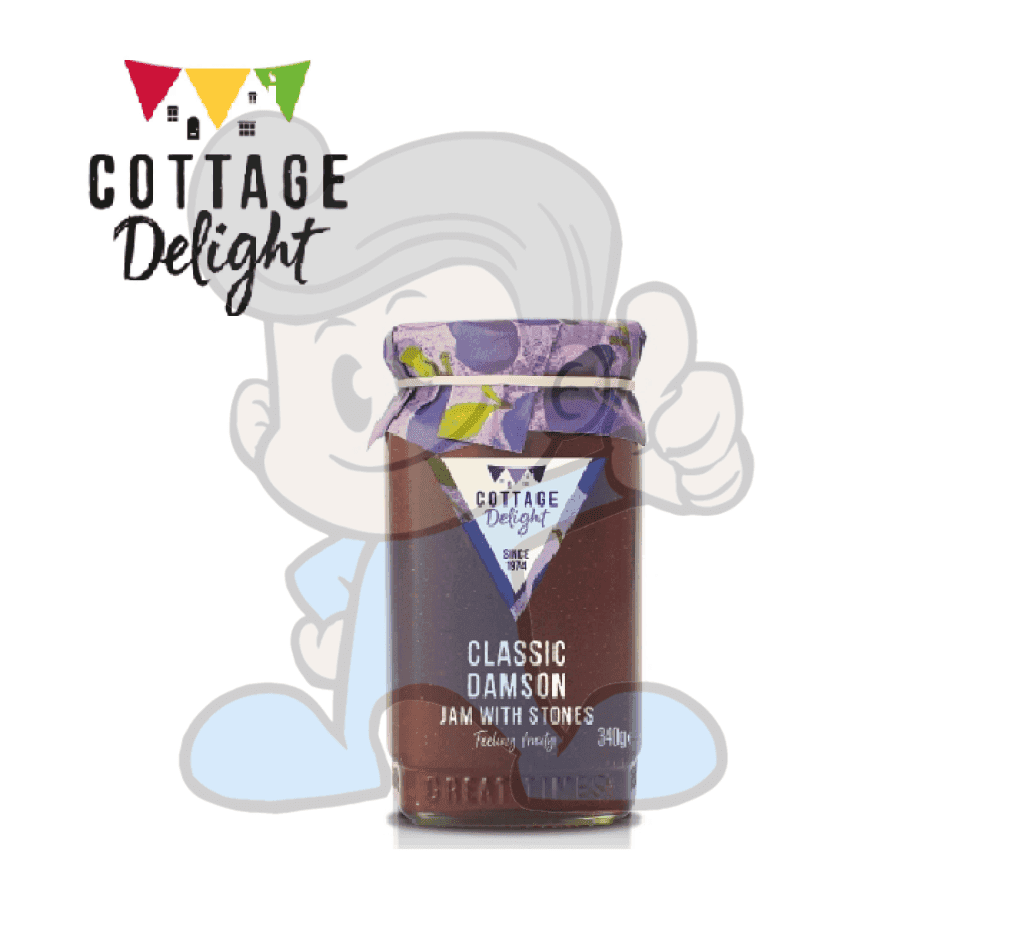 Cottage Delight Classic Damson Jam With Stones 340G Groceries