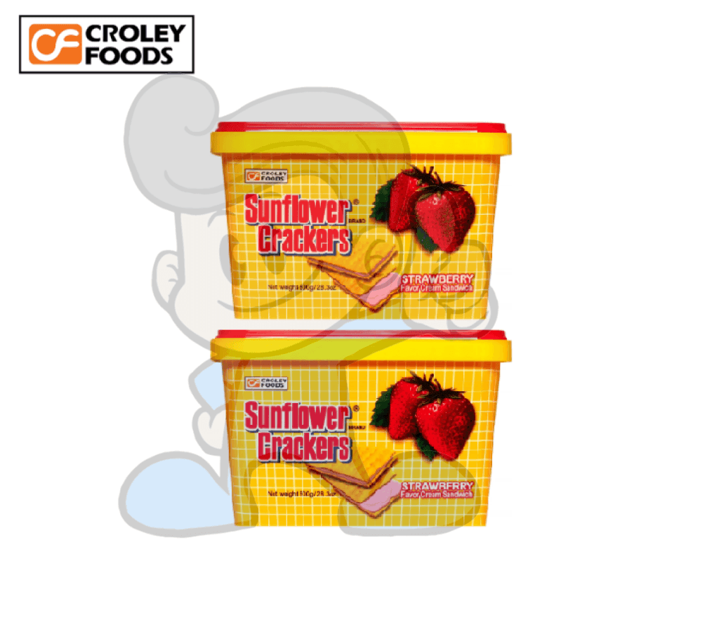 Croley Foods Sunflower Crackers Strawberry Flavor Cream Sandwich (2 X 800 G) Groceries