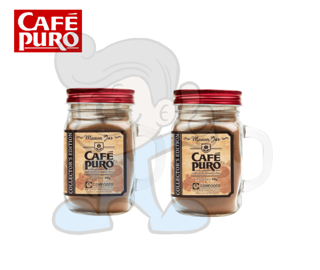 Cafe Puro Mason Jar 100% Pure Instant Coffee Collector&#39;s Edition (2 x 90 g)