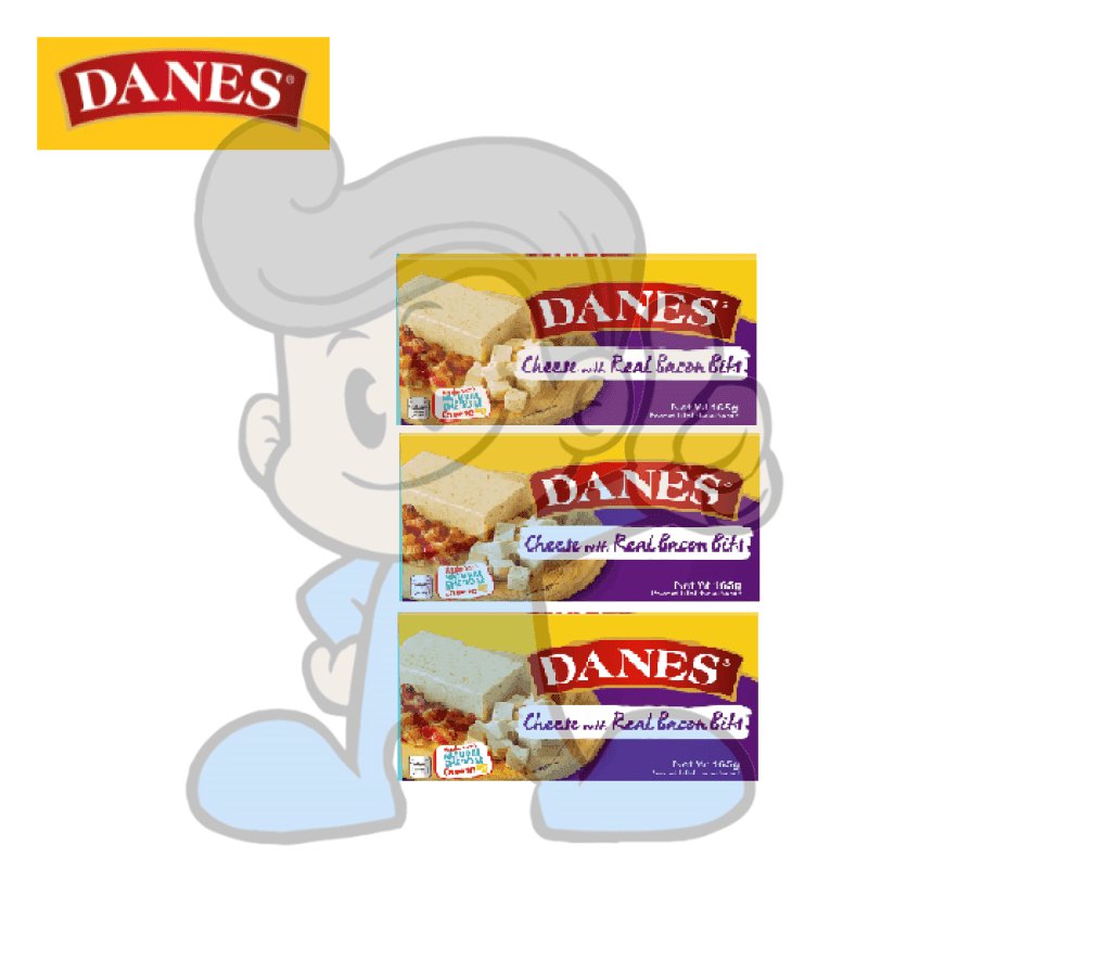 Danes Cheese With Real Bacon Bits (3 X 165 G) Groceries