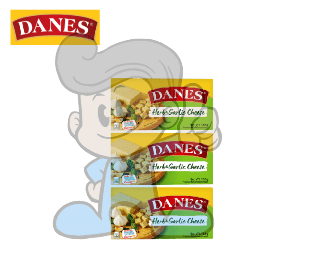 Danes Herb &amp; Garlic Cheese (3 X 165 G) Groceries