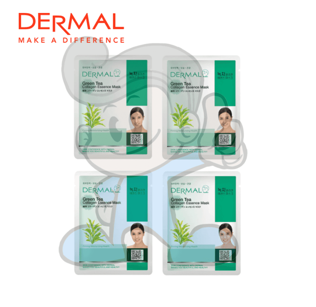 Dermal Green Tea Collagen Essence Mask 4 Packs Beauty