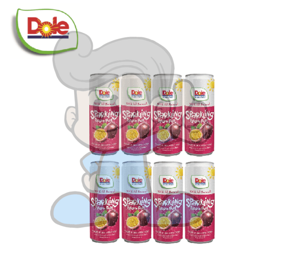 Dole 100% All Natural Sparkling Passion Fruit (8 X 240 Ml) Groceries