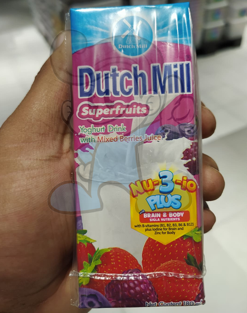 Dutch Mill Uht Yoghurt Drink Superfruits With Mixed Berries Juice (16 X 180Ml) Groceries