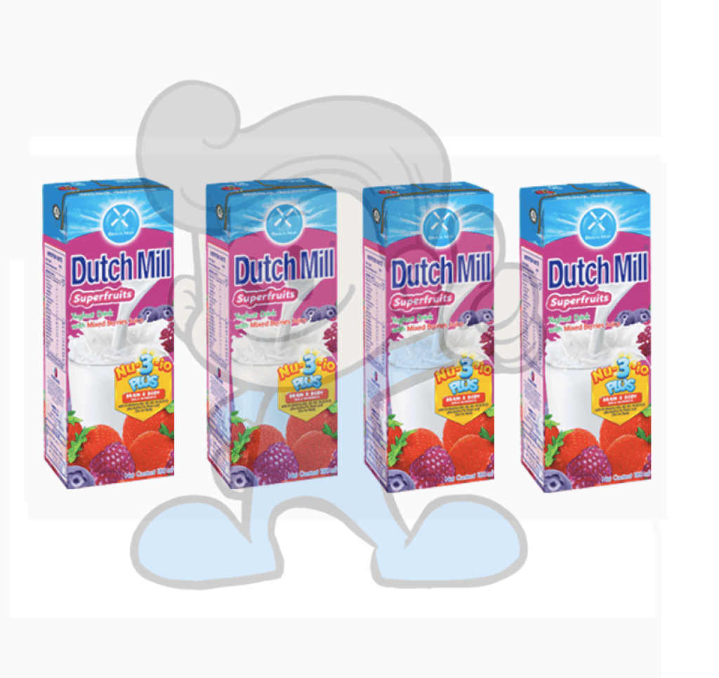 Dutch Mill Yoghurt Drink Superfruits With Mixed Berries Juice (12 X 180Ml) Groceries