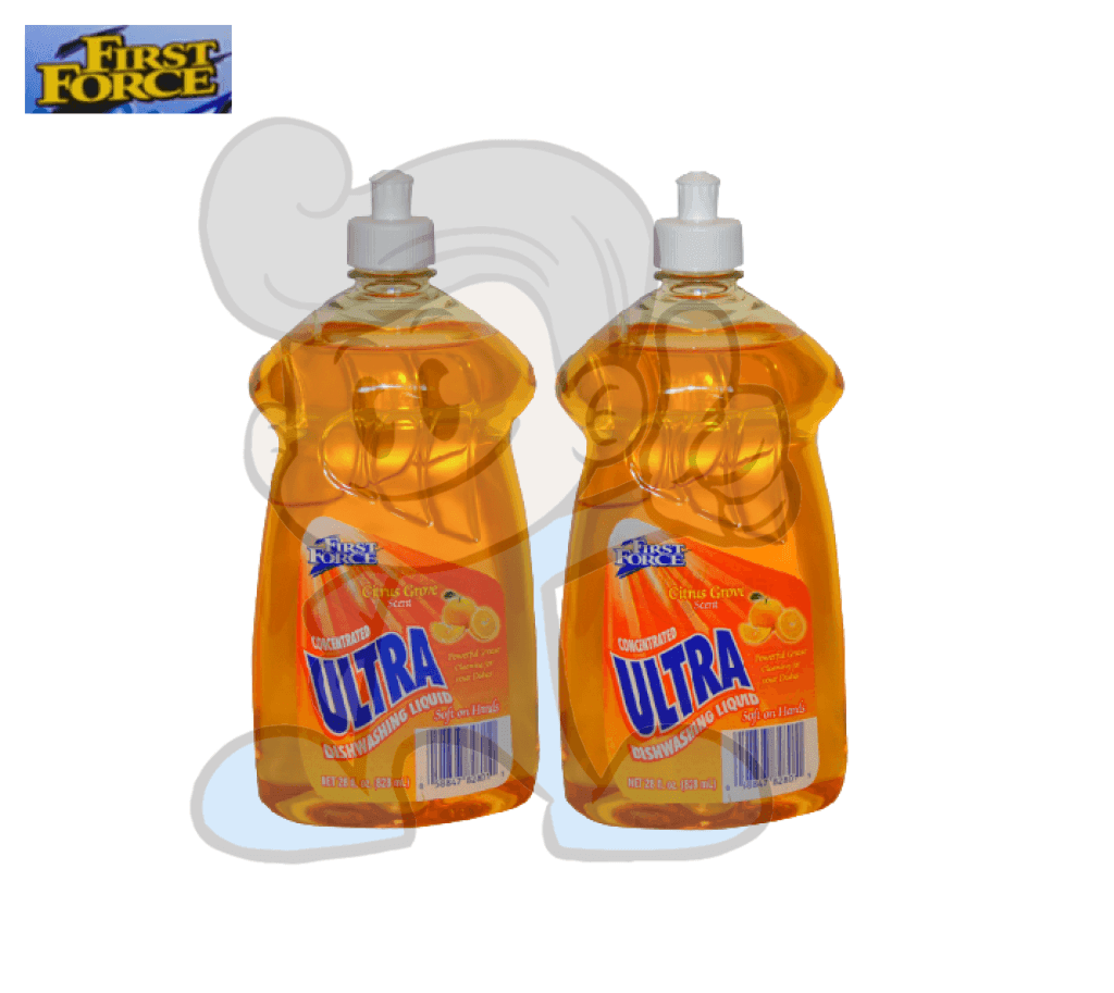 First Force Concentrated Ultra Dishwashing Liquid Citrus Grove Scent (2 X 828 Ml) Household Supplies