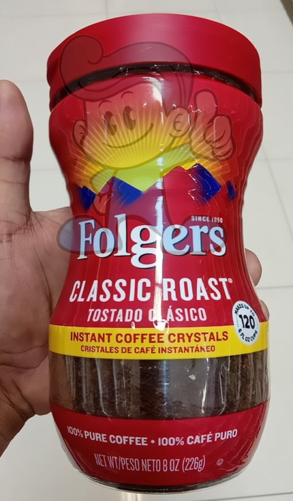 Folgers Classic Roast Instant Coffee Crystals 226G Groceries
