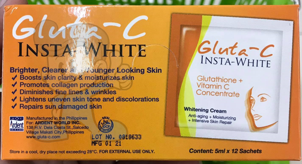 Gluta-C Insta White Whitening Facial Cream (2 X 12S) Beauty