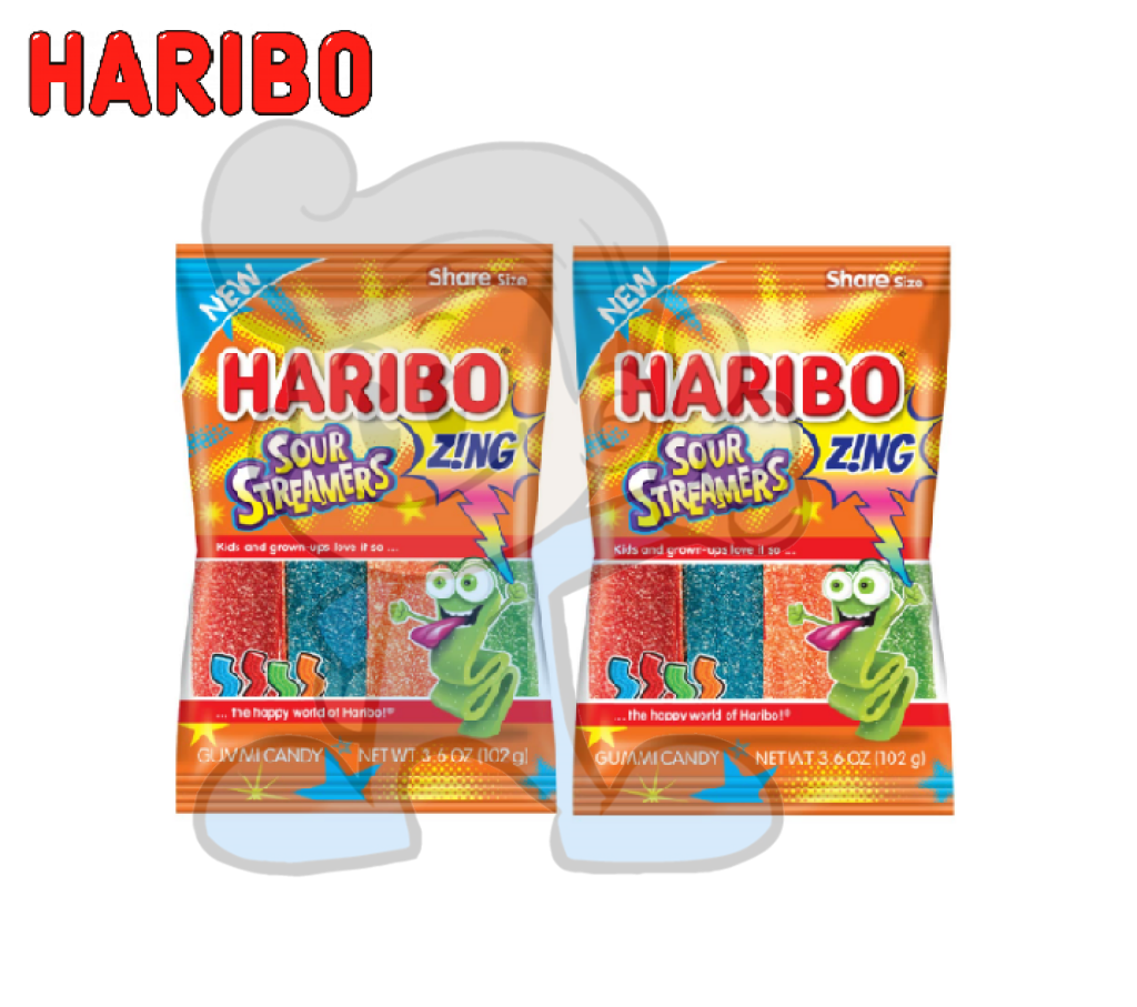 Haribo Sour Streamers Gummy Candy (2 X 102 G) Groceries
