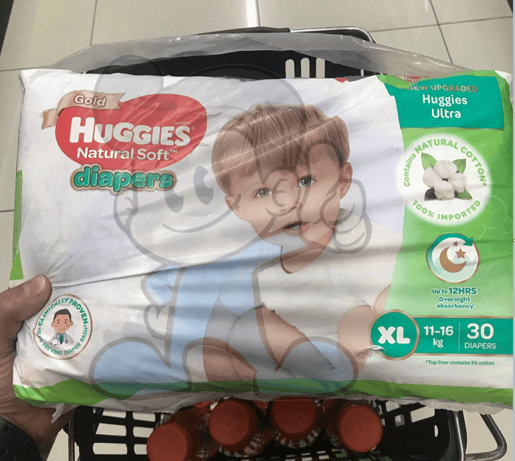 Huggies Natural Soft Taped Diapers X Large 30S Mother & Baby
