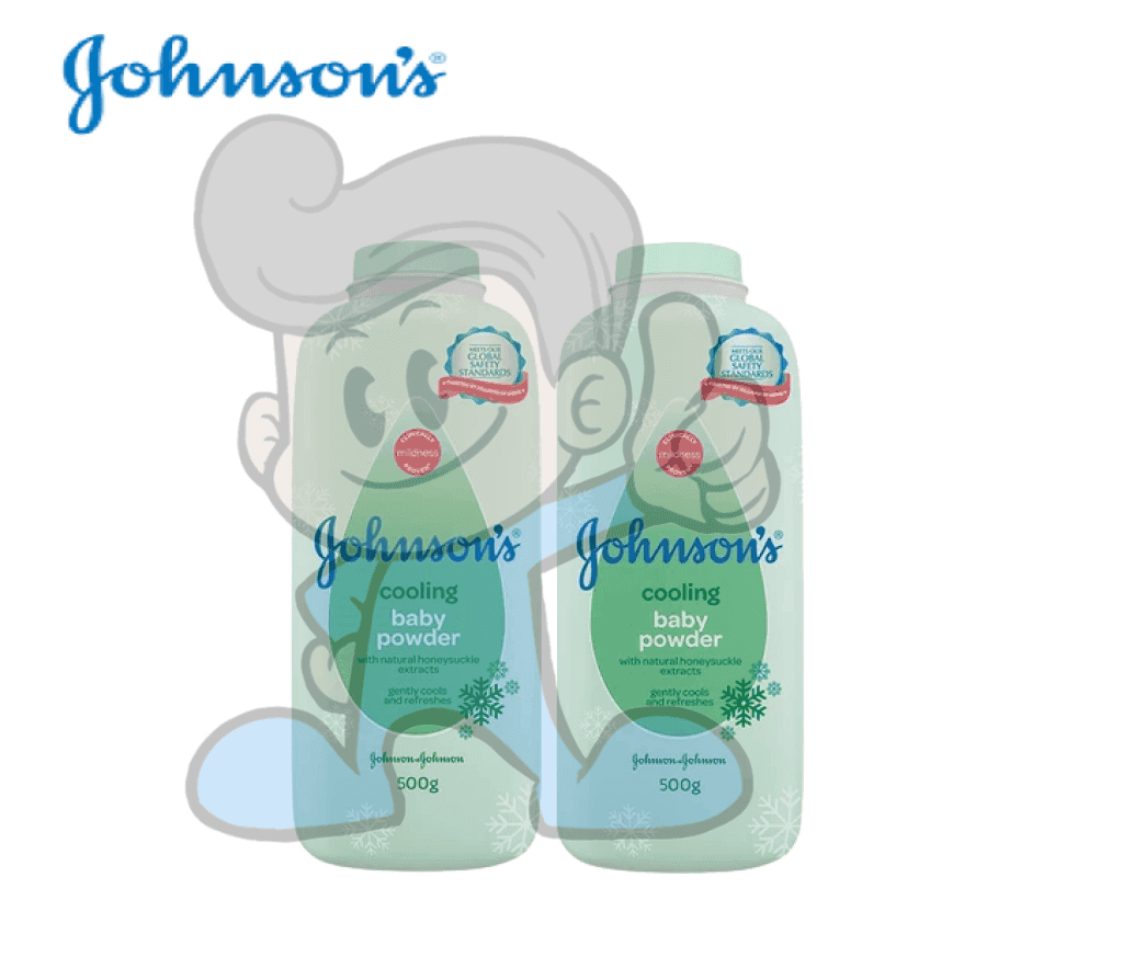 Johnsons Cooling Baby Powder With Natural Honeysuckle Extracts (2 X 500 G) Mother &