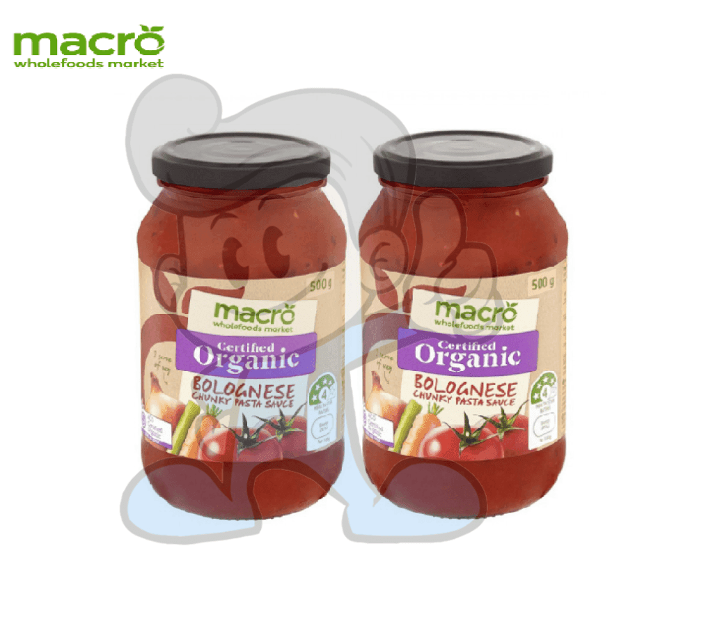 Macro Certified Organic Bolognese Chunky Pasta Sauce (2 X 500 G) Groceries