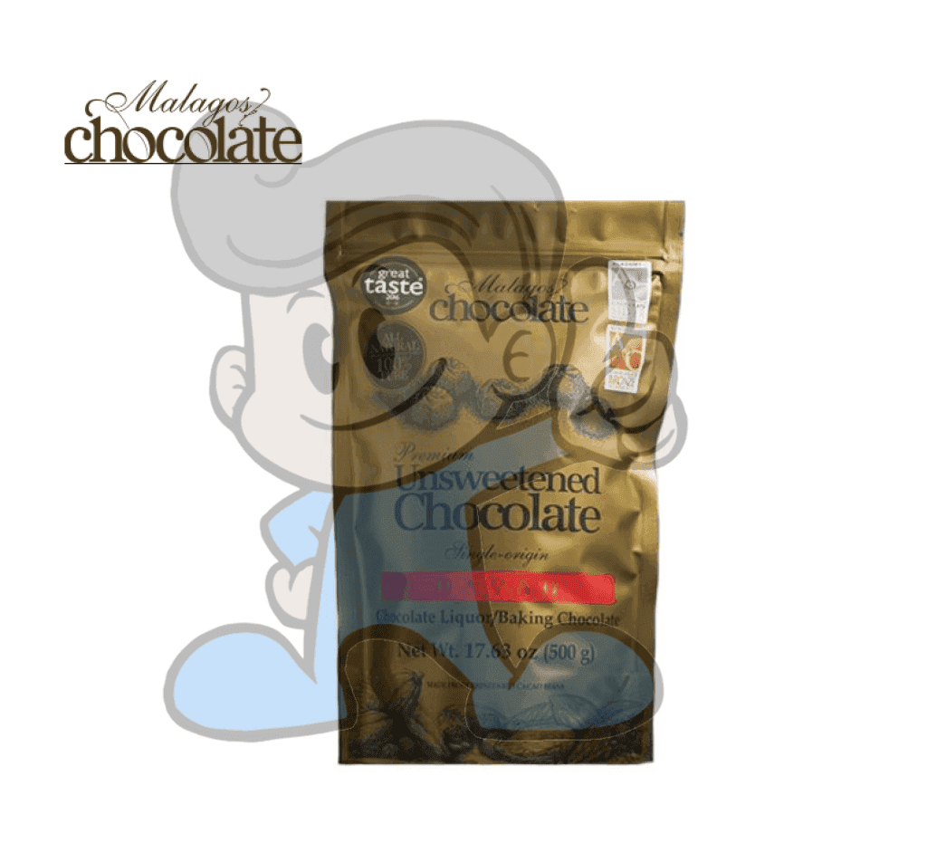 Malagos Chocolate Davao Single-Origin Premium Unsweetened 500 Grams Groceries