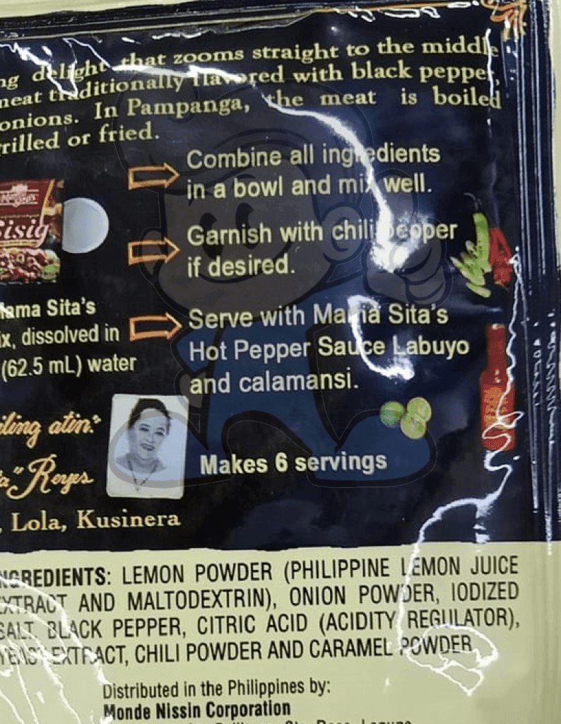 Mama Sitas Capampangan Sisig Citrus-Pepper Spice Mix (6 X 40 G) Groceries