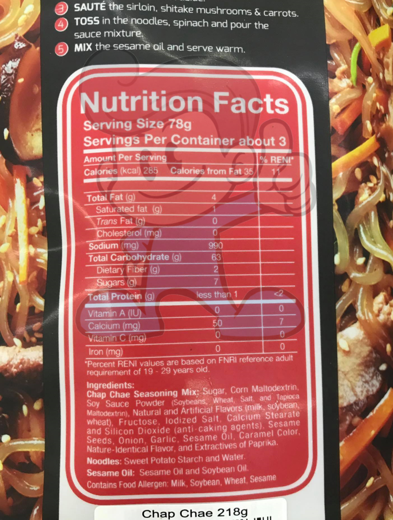 Mccormick Chap Chae Noodle And Seasoning Mix 218G Groceries
