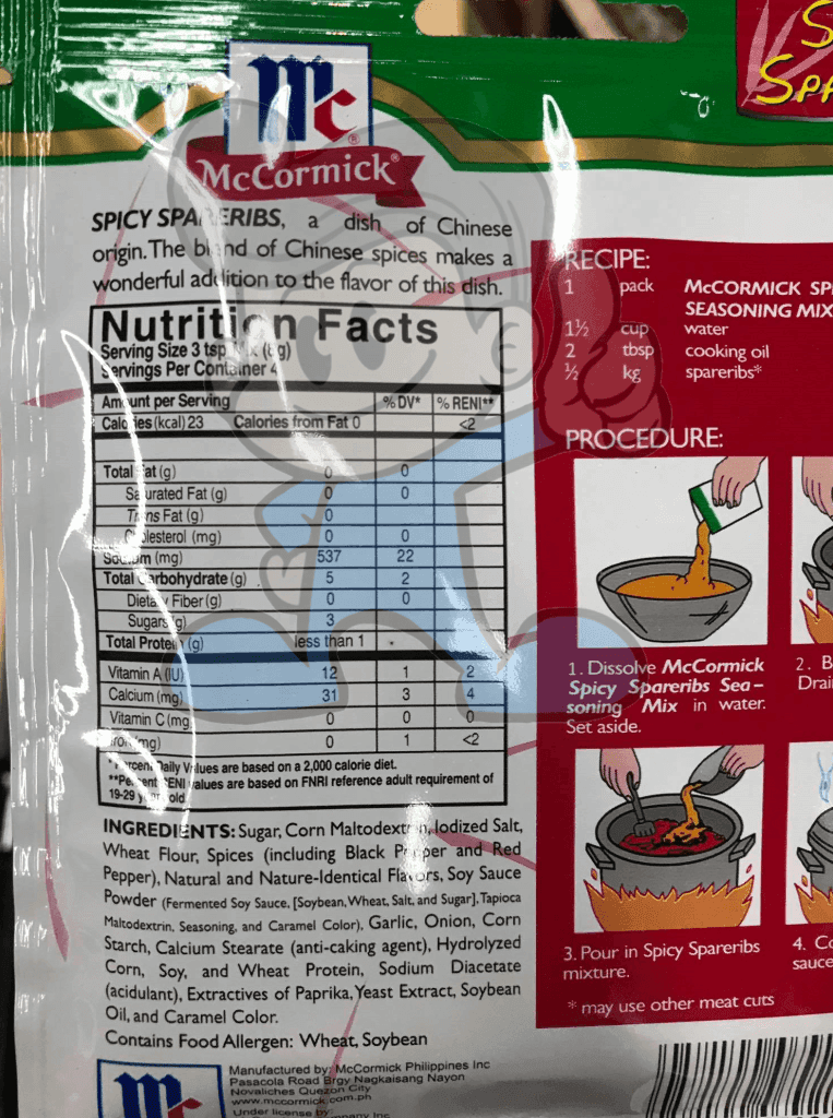 Mccormick Spicy Spareribs Seasoning Mix (6 X 32 G) Groceries