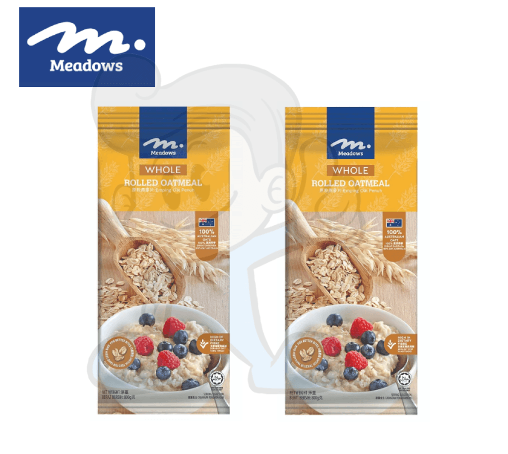 Meadows Whole Rolled Oatmeal (2 X 800G) Groceries