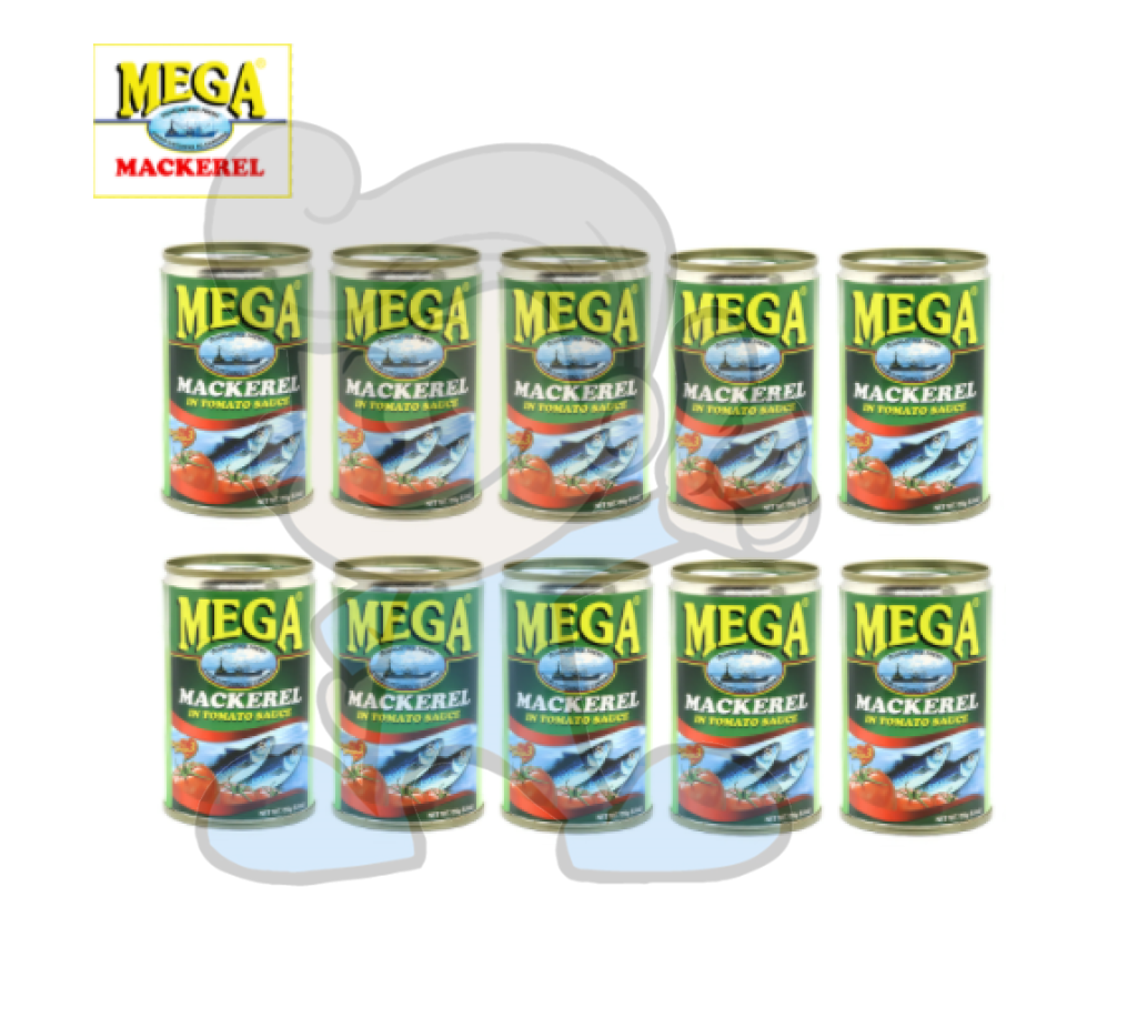 Mega Mackarel In Tomato Sauce (10 X 155G) Groceries