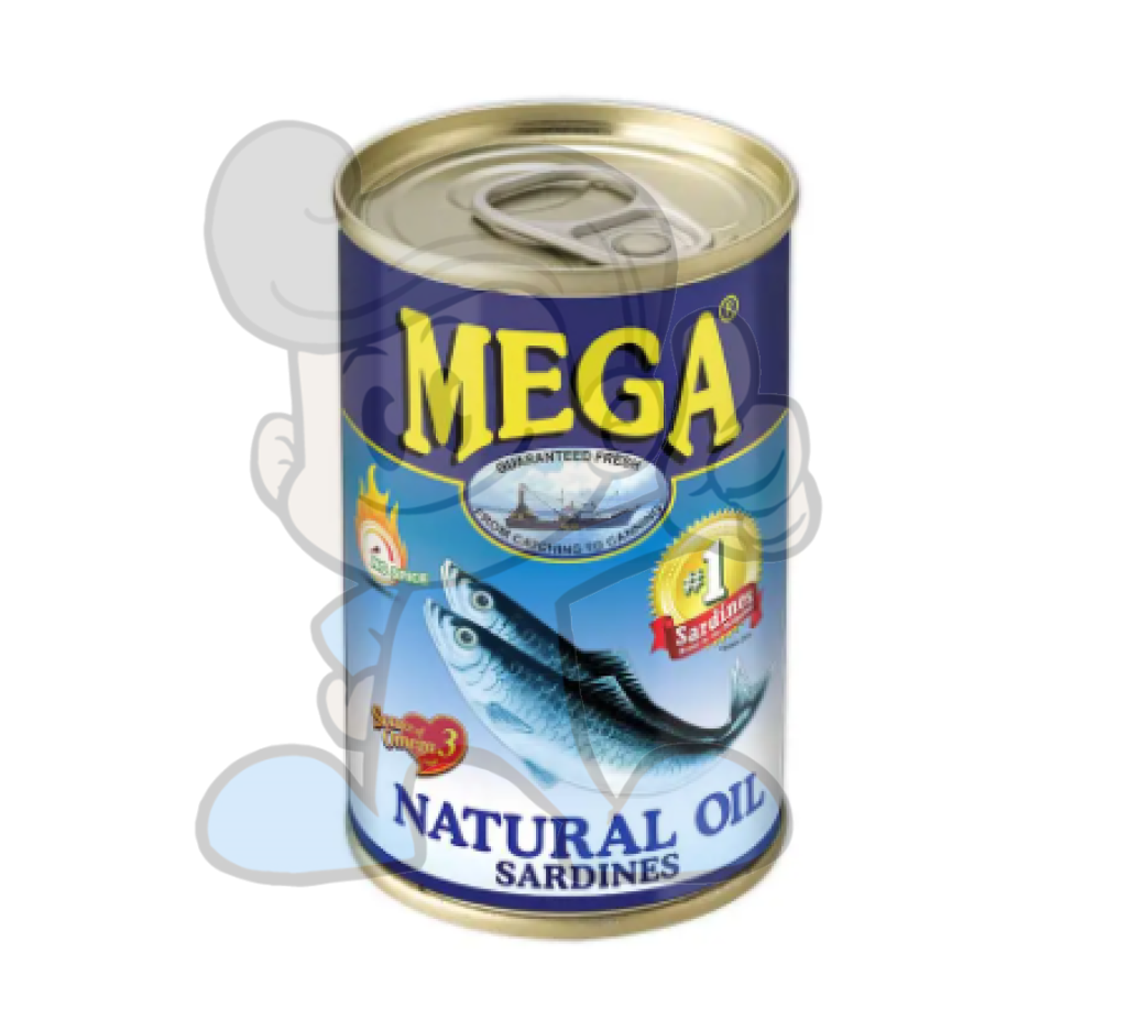 Mega Sardines Natural Oil Easy Open Can (10 X 155G) Groceries